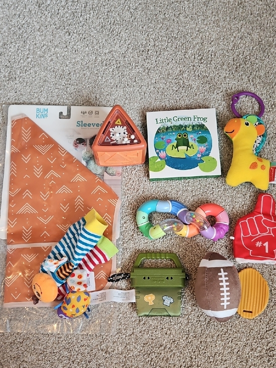 Other - Baby Toy Bundle + Bumkins Sleeved Bib Teethers Rattles